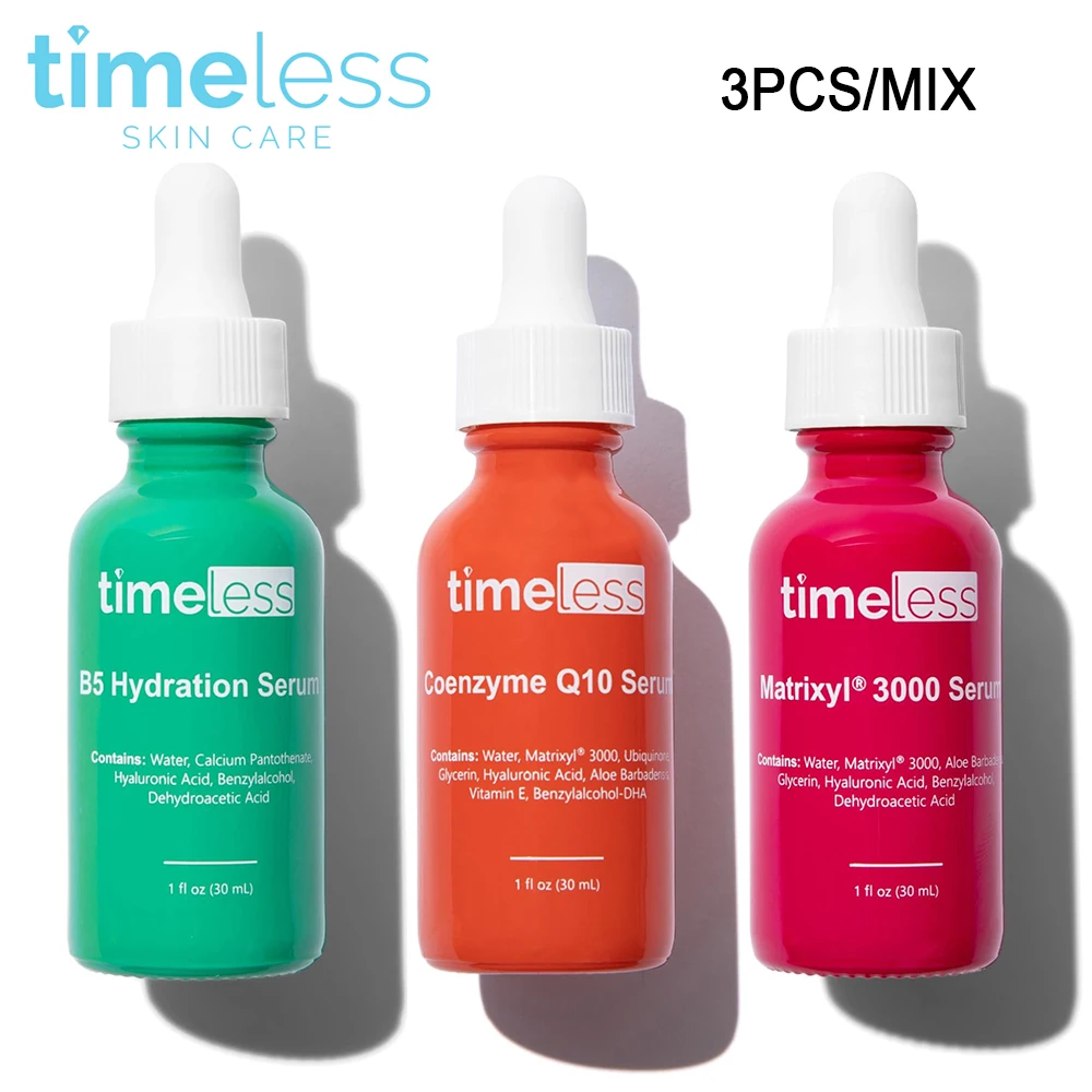 

3PCS Timeless Skin Care Matrixyl 3000 Serum 30ml Repair Damage /Improve Skin Coenzyme Q10 Or Vitamin B5 Serum For All Skin Types