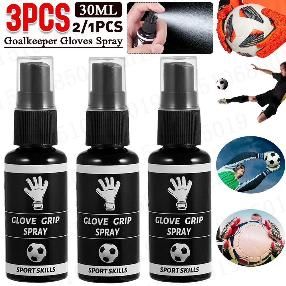 Goalkeeper Gloves Glue 30ml Anti Slip Goalkeeper Glove Grip Spray Football Grip Spray Sticky Spray Enhance Sticky for Outdoor Sports 3-1PCS