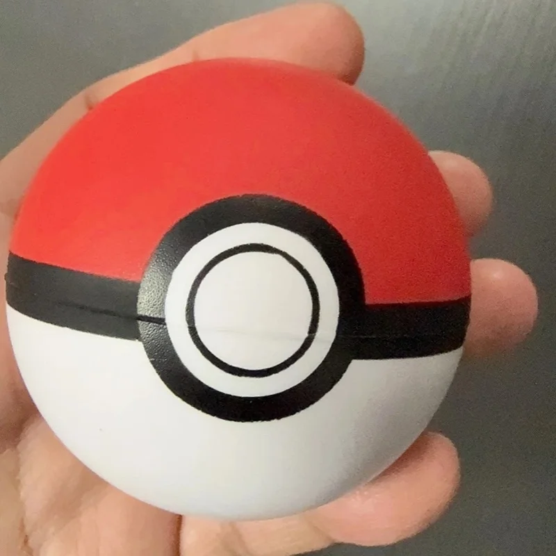 Pokemon Anime Poke Ball Squeeze Toy Bouncing Ball Kawaii Pet Toy Soft and Resistant To Falling Cats and Dogs Poke Ball Toy
