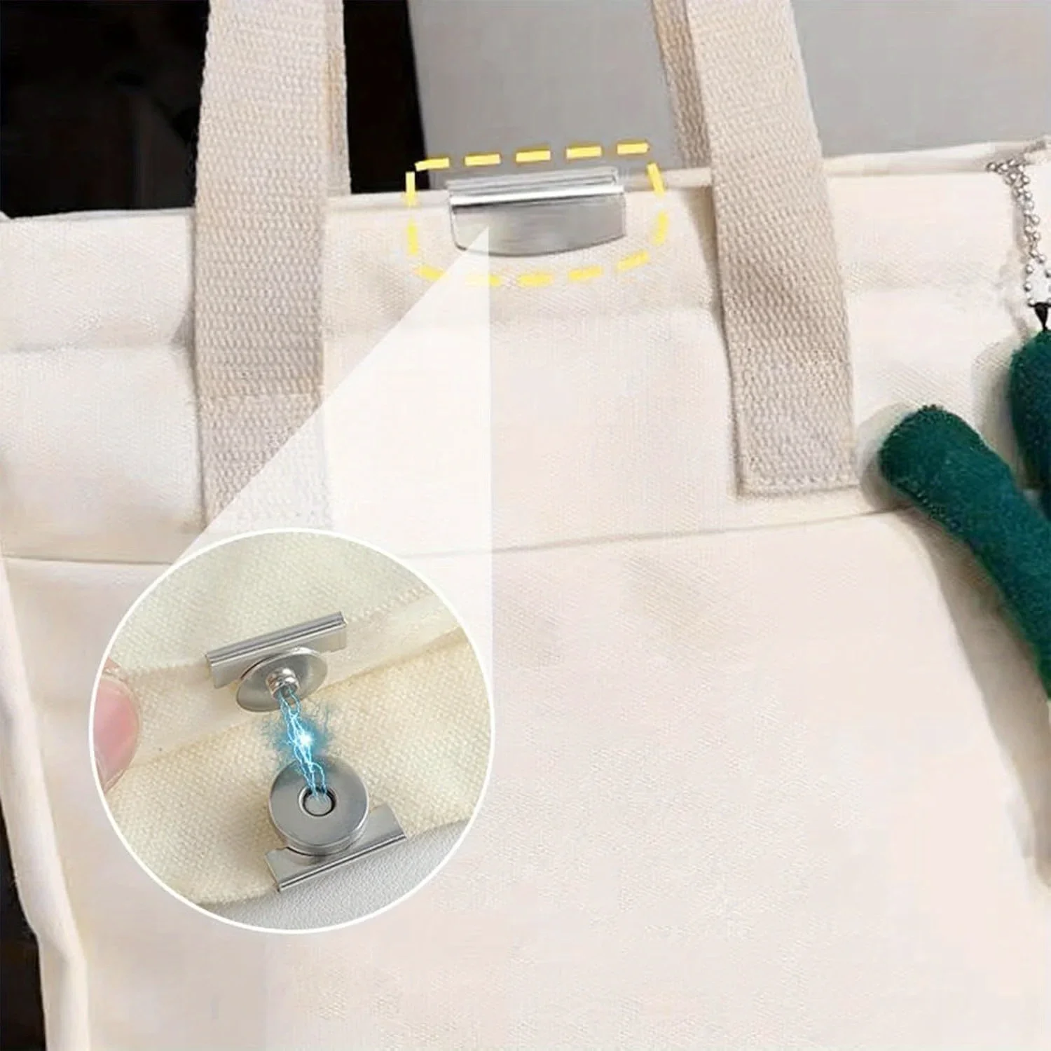 5 Paar Druckknöpfe aus Metall, nahtloser magnetischer Schnallenverschluss für Tragetaschen, Kleidung und Heimwerkerarbeiten, kein Nähclip für Geldbörse – Detail 4