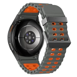 Marine Band No - Gap Sport Silicone Bracelet for Smartwatches 44mm/40mm (Gray - orange)