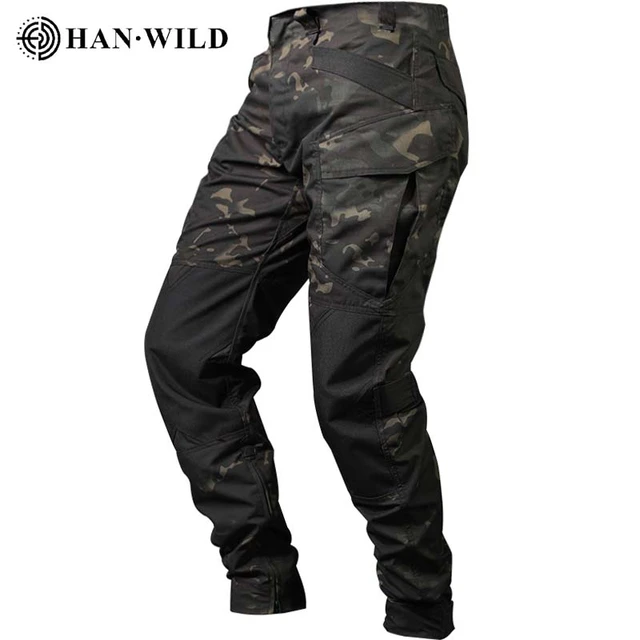 HAN WILD Tactical Pants Men Outdoor Camping Pant Combat Trousers Fishing  Pants Tear-proof Hiking Pants Camouflage Hunting Pants