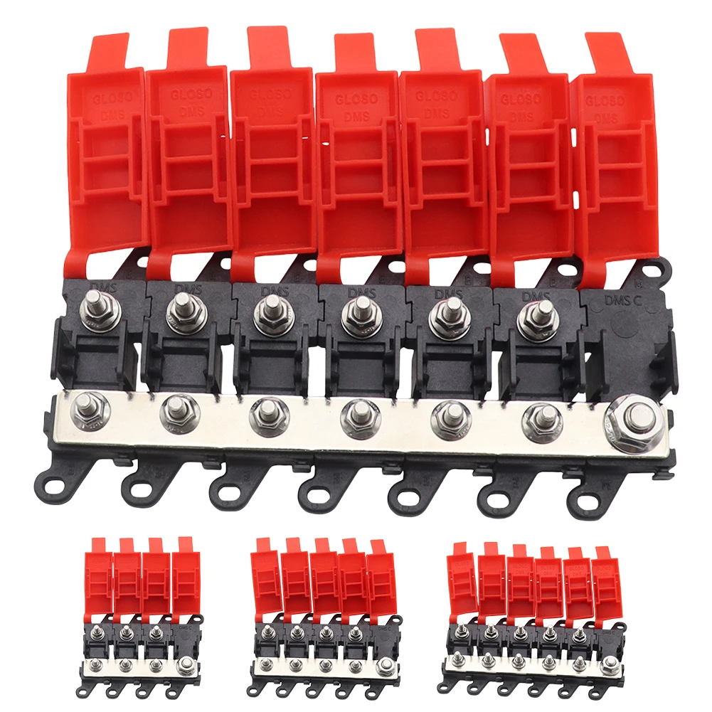 3/4/5/6 Way Multi-Pole Fuse Block 200A Bolt On Fuse Type Power Distribution Marine SUV BDFS MIDI Fuse Holder for Car Truck RV