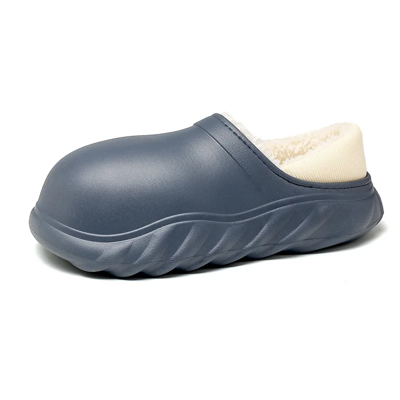 2022 cotton slippers couple winter non-slip soft bottom home slipper ladies waterproof cover heel flat with loafers plus size 45