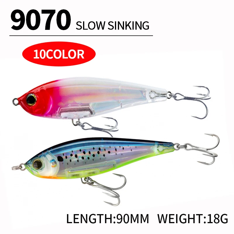 

90mm 18g 3D Inshore Twitch Bait Sinking Lures Saltwater trout fishing Isca Artificial Pencil Pesca Wobblers Carpe Fish 9070