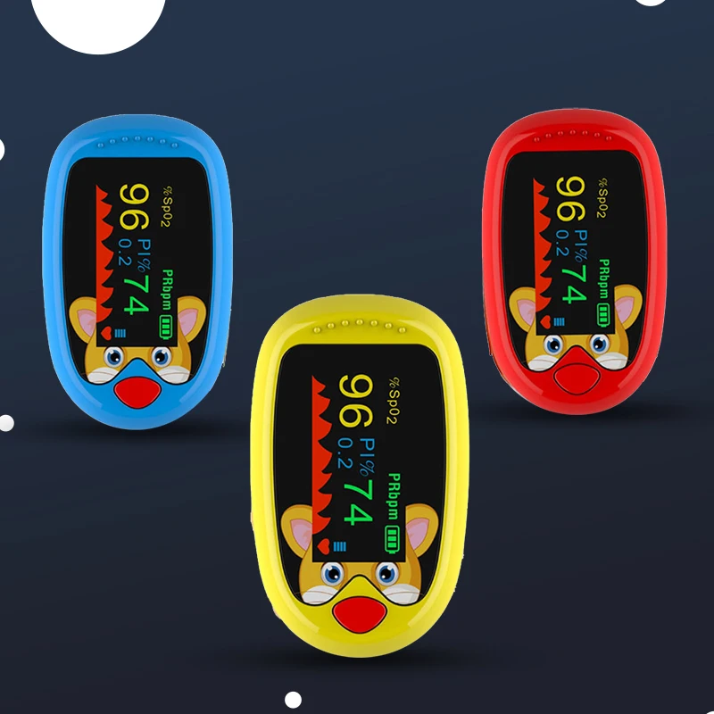 Rechargeable Child Finger Pulse Oximeter TFT Display Strap Lanyard Blood Oxygen Saturation Meter Children Kids Oximetro SPO2 finger pulse oximeter
