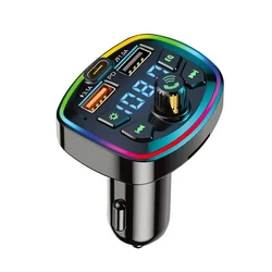 Bluetooth 5.0 FM Transmitter with Dual USB & PD Fast Charging, MP3/TF/AUX Playback Support (Q7 - 3.1A)