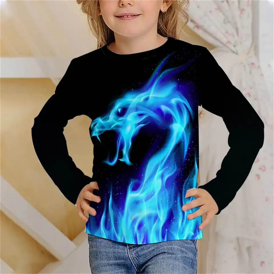Ajnuspg Kids 3D Printed T-Shirts - Soft Polyester Crewneck Tees For Boys & Girls | XS To XL Sizes