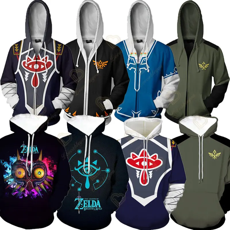 Disfraz-de-Zelda-Link-para-hombre-y-mujer-sudadera-con-capucha-con ...