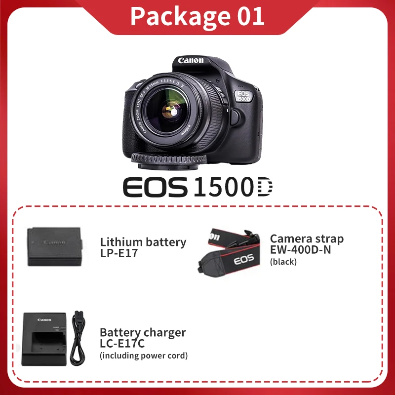 كاميرا Canon EOS 1500D 2000D Kiss X90 Rebel T7 APS-C كاميرا رقمية DSLR للمبتدئين 24.1 مليون بكسل كاميرا عالية الوضوح