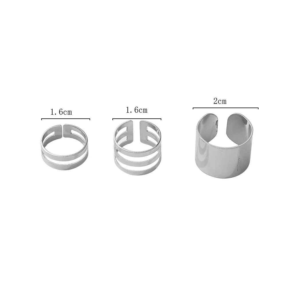 Ring Set 3 Pcs Gold Finger Rings for Women