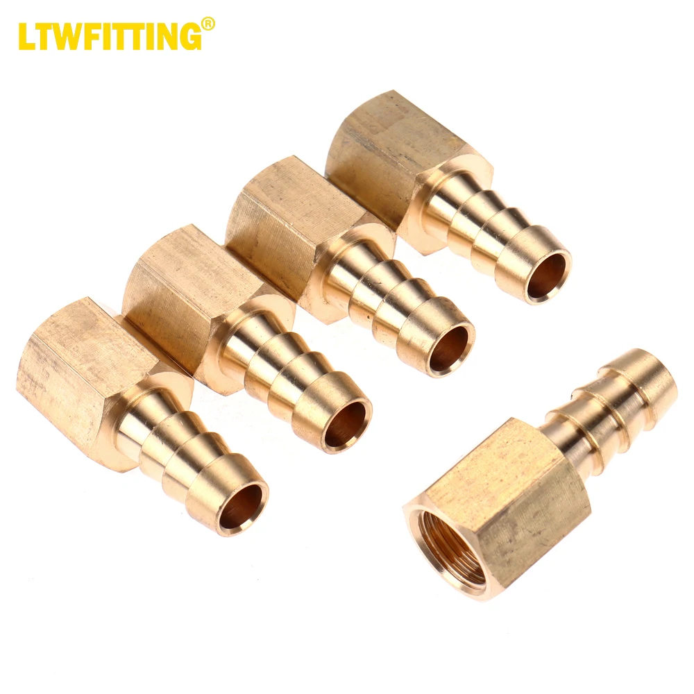 

LTWFITTING Brass Flare Tube Fitting 3/8" Hose ID x 5/16" Female 45 Deg Nut Union (Pack of 5)