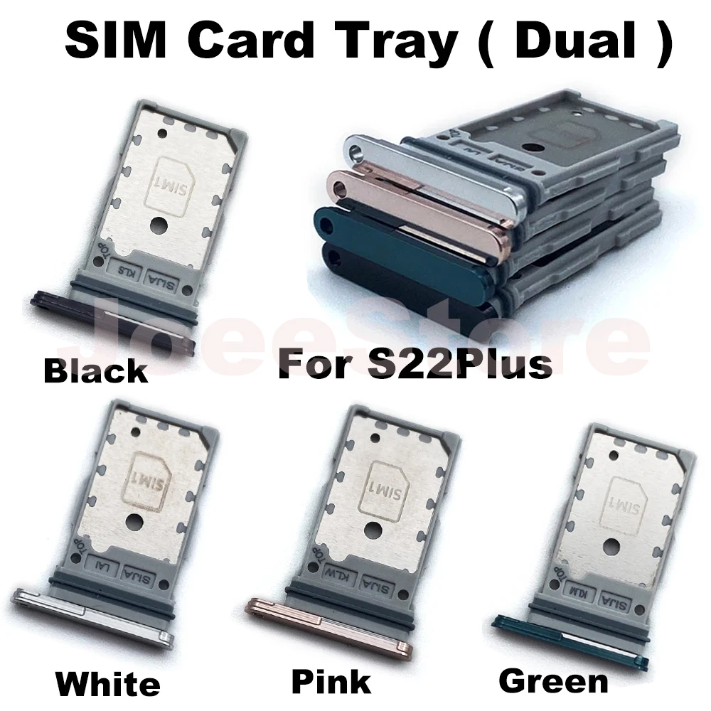 삼성 갤럭시 S22 S22Plus S22Ultra 듀얼 Sim 카드 칩 서랍 홀더 어댑터 교체 부품에 대 한 2pcs SIM 카드 슬롯 트레이