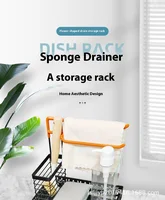 Évier de cuisine éponge égouttoir éponge serviette brosse nettoyant stockage mural comptoir de bureau multi-fonction support de rangement 1