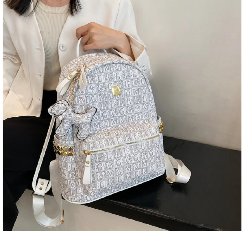 New Women Large Capacity Fashion Luxury Backpacks High Quality Leather Travel Shoulder Bags School Bag Totes Casual Backpack 2