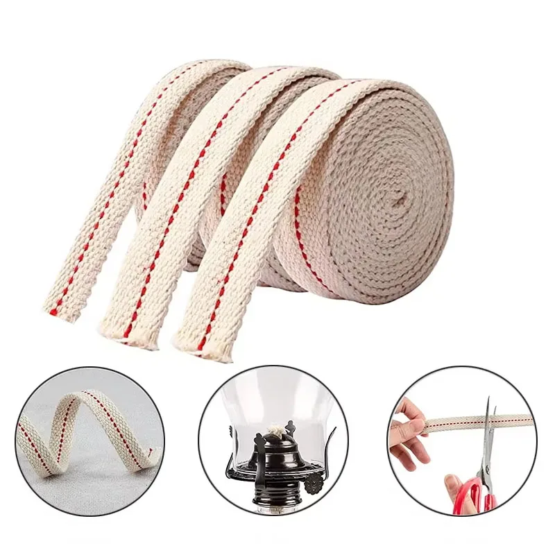 1Meter/Roll Kerosene Lamp Wick Braided Cotton Flat Oil Lamp Lanterns Supplies oil lamp wicks
