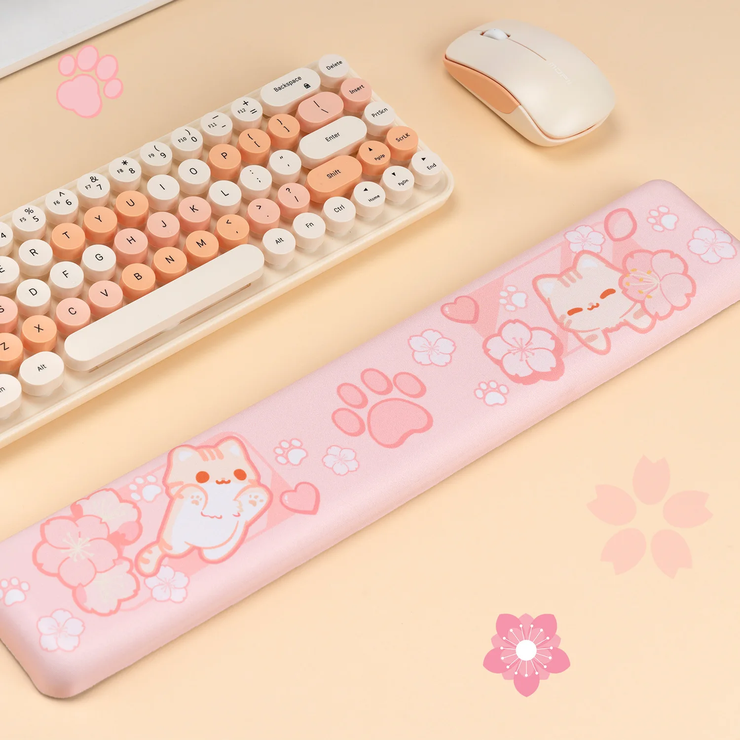 Teclado Sakura Cat Wrist Rest Esteira de Mesa do Computador Mesa Gamer para pc Gaming Setup Acessórios pc Gamer Completos