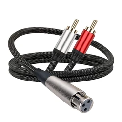 Premium XLR to Dual RCA Audio Cable Adapter for Superior Signal Transmission (XLR Female To 2RCA)