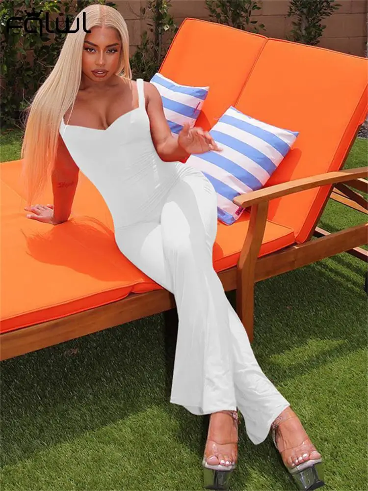 

Habbris Black Bodycon Sleeveless One Piece Jumpsuits Club Outfit For Women 2023 Summer White Backless Cami Jumpsuit Activewear