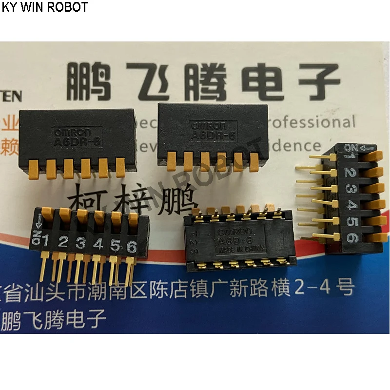 

1PCS/lot Imported Japanese A6DR-6100 dial code switch 6-bit key type side dial coding switch 2.54mm