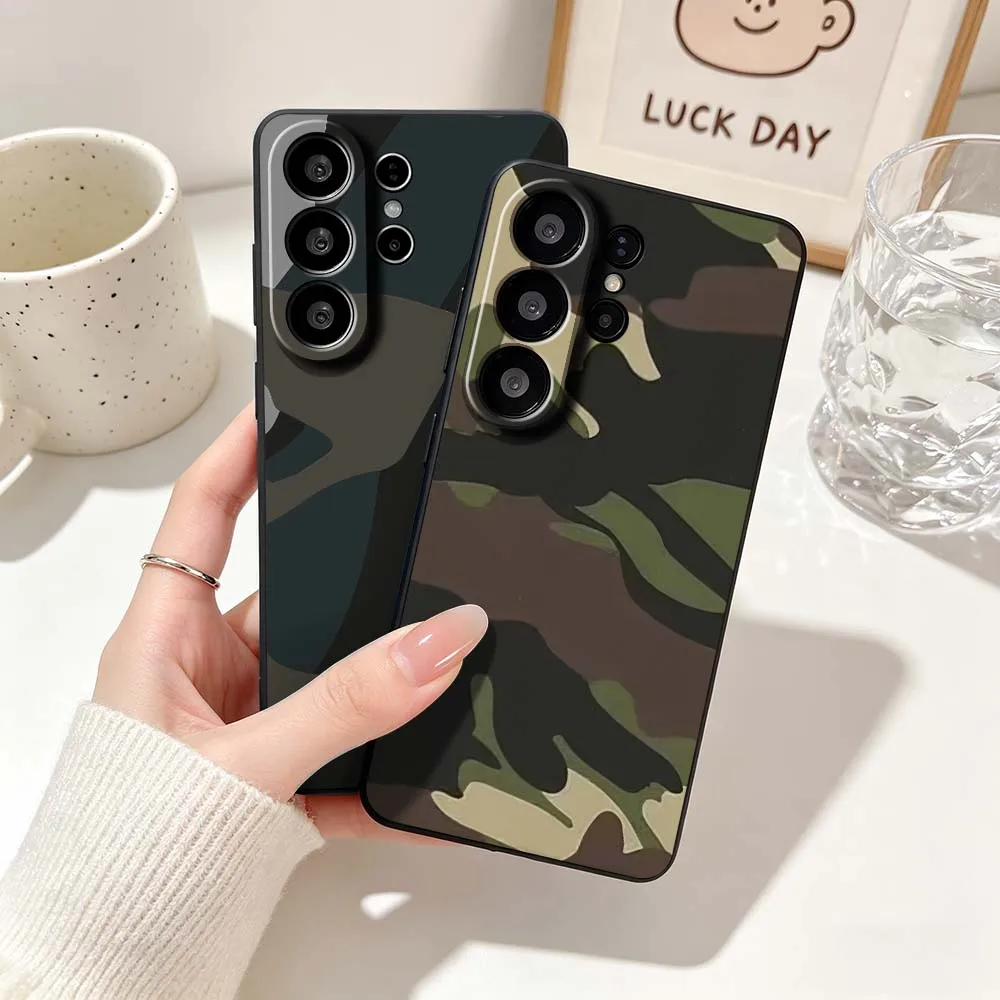 Graffiti Army Green Camouflage Phone Case - Black Cover