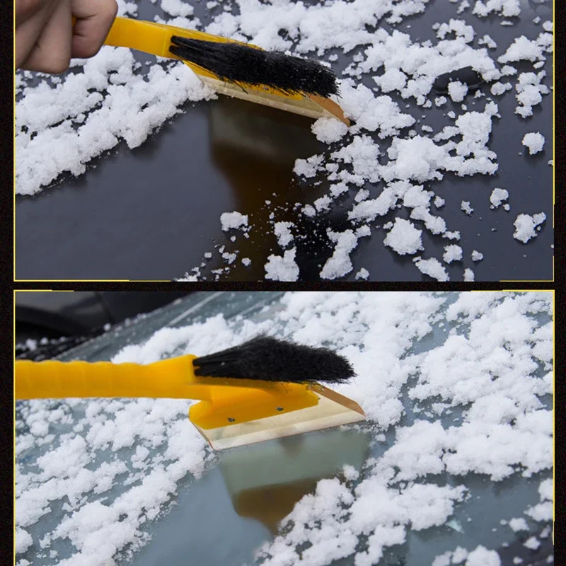 1 Pc New Portable Multifunctional Car Windshield Snow Removal Shovel with Brush Snow Brush Tool Supplies Automobile Accessories