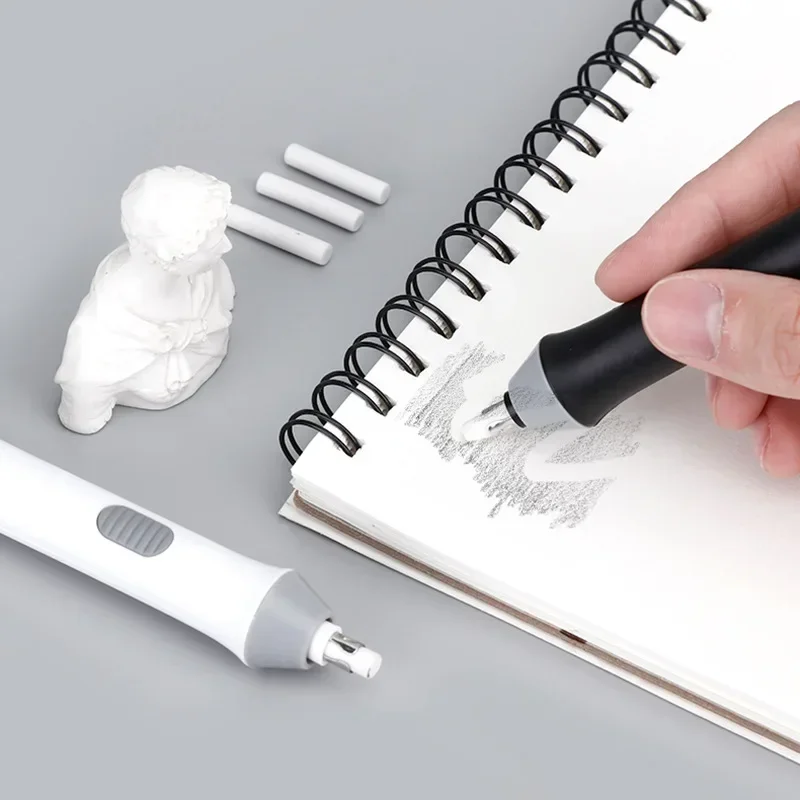 Electric Erasers Less Rubber Crumb Thick/Thin Rubber can be Changed Simple Safe and Efficient School Supplies Korean Stationery