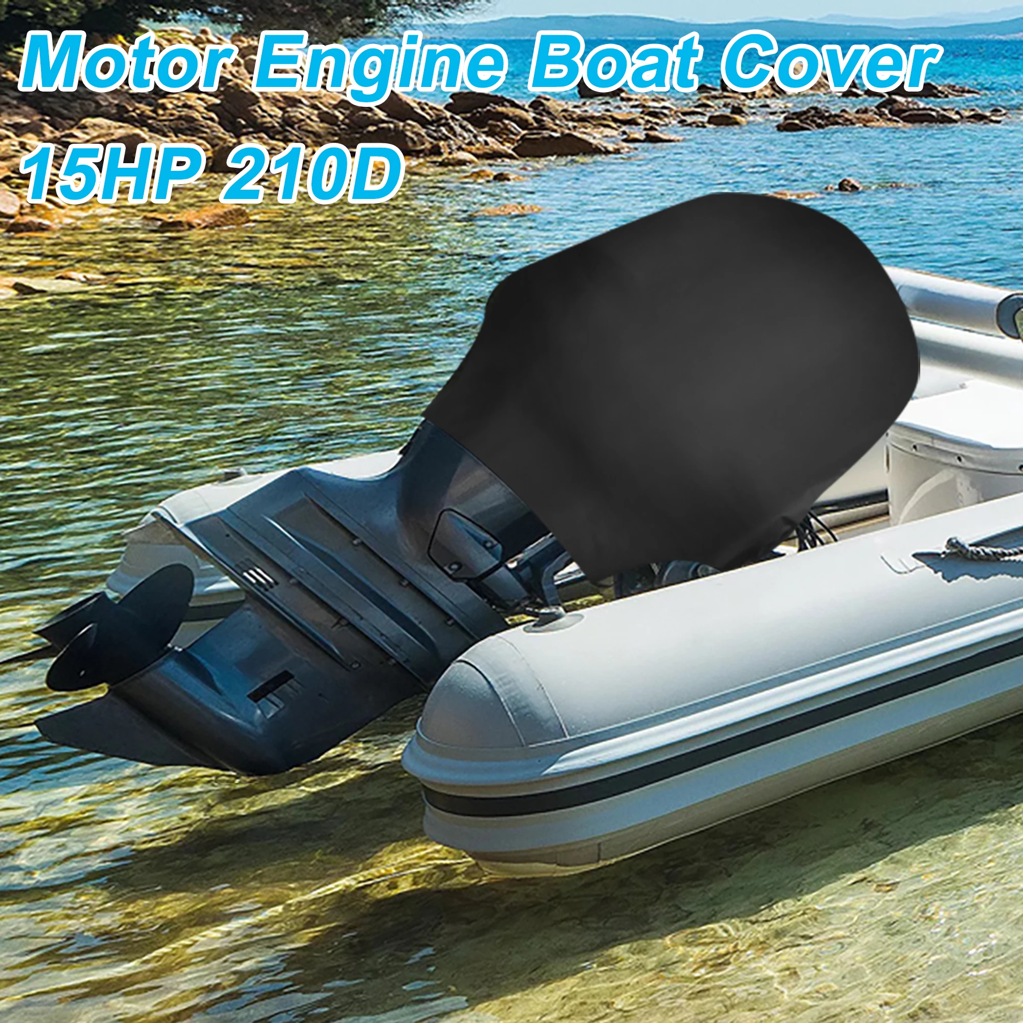 Half Boat Motor Engine Cover 210D Waterproof Outboard Anti Sun Dustproof Marine Engine Protector Cover Canvas