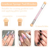 Double-ended Gradient Shading Pen Sponge Brushes For Nails Gradient Bloom UV Gel Polish Manicure Tools Nail Art Accessories 2