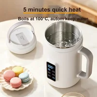 Bouilloire électrique 800 ml, cuiseur à porridge programmable, pot spécial portable en acier inoxydable 304, tasse santé multifonctionnelle, cuiseur à riz 500W 5