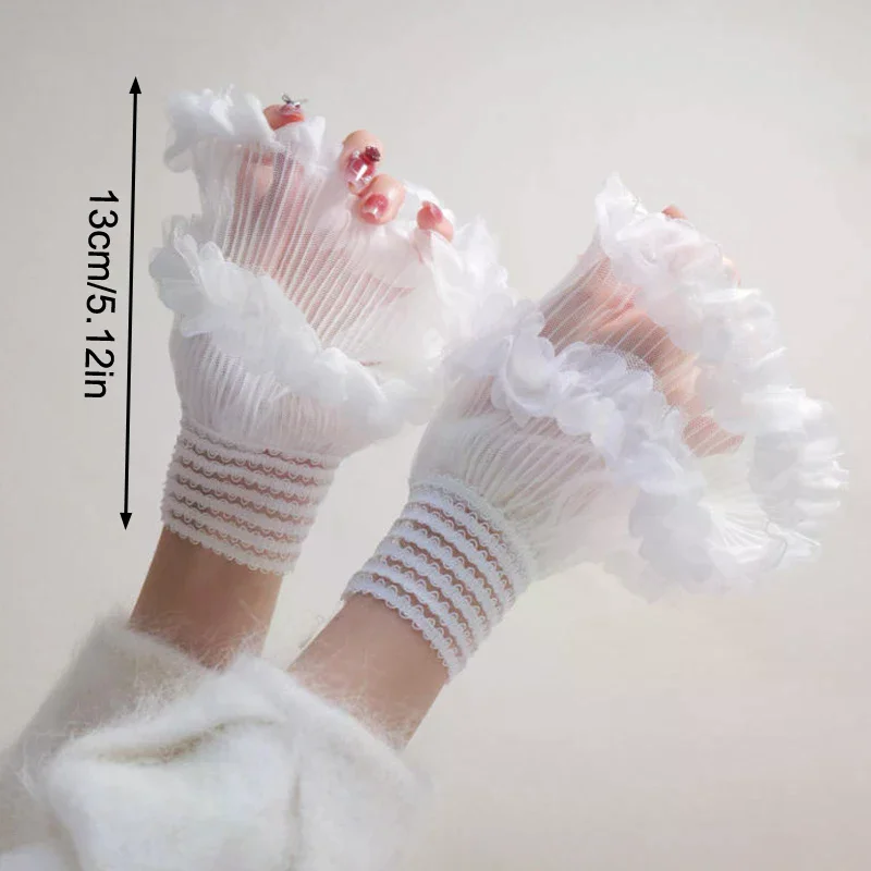 Attrezzatura fotografica per unghie Polso a rete corta Maniche finte Manicure Polsino falso decorativo Articolo in tulle Nail art Scatta foto di sfondo - immagine 5