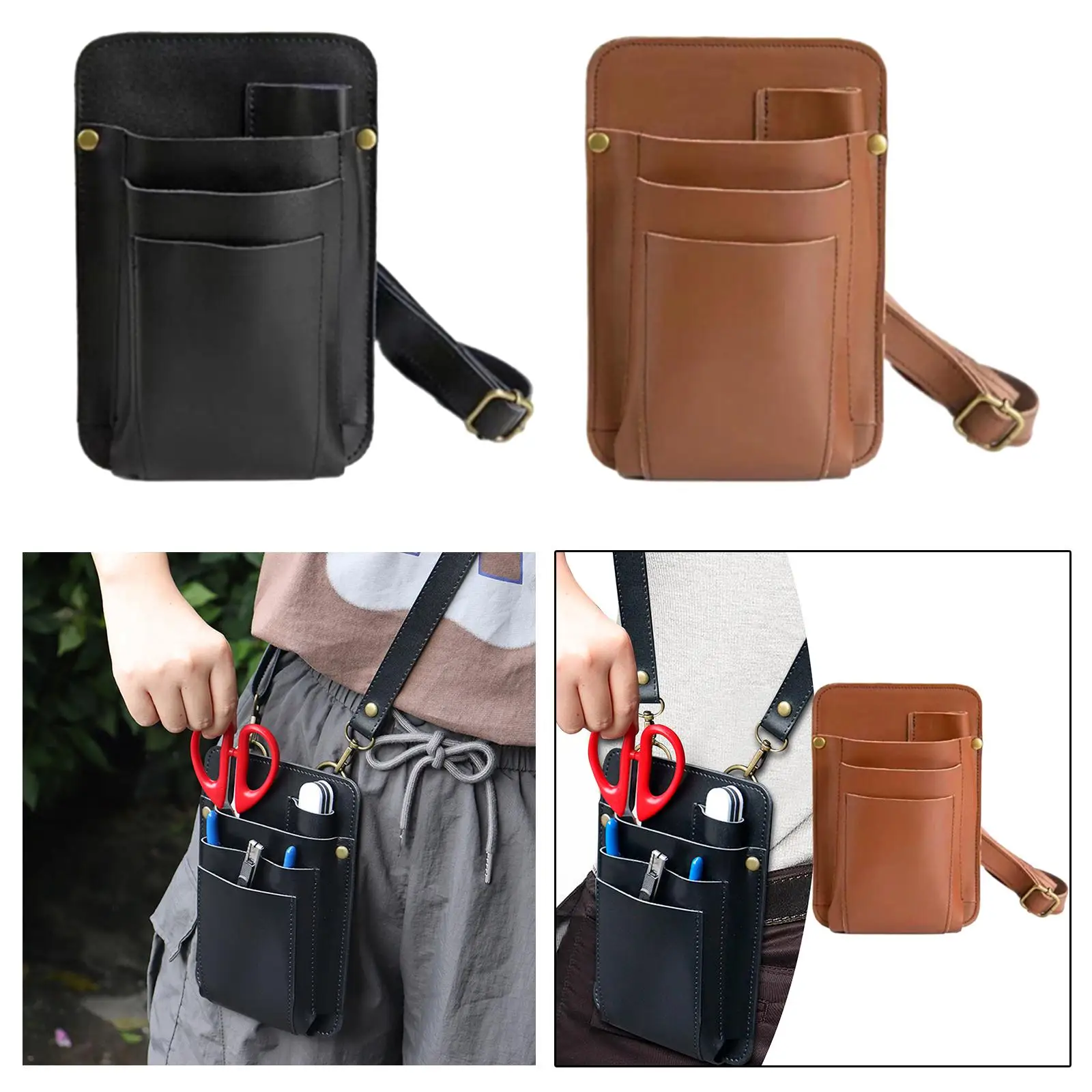 Hairdressing Tools Waist Belt Bag with Adjustment Shoulder Strap Hair Styling