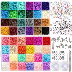 Rice Baeds and Pongy Beads Jewelry Making Kit Various Sizes Bracelets Necklace Making Seedbeads Kit For DIY Art Craft