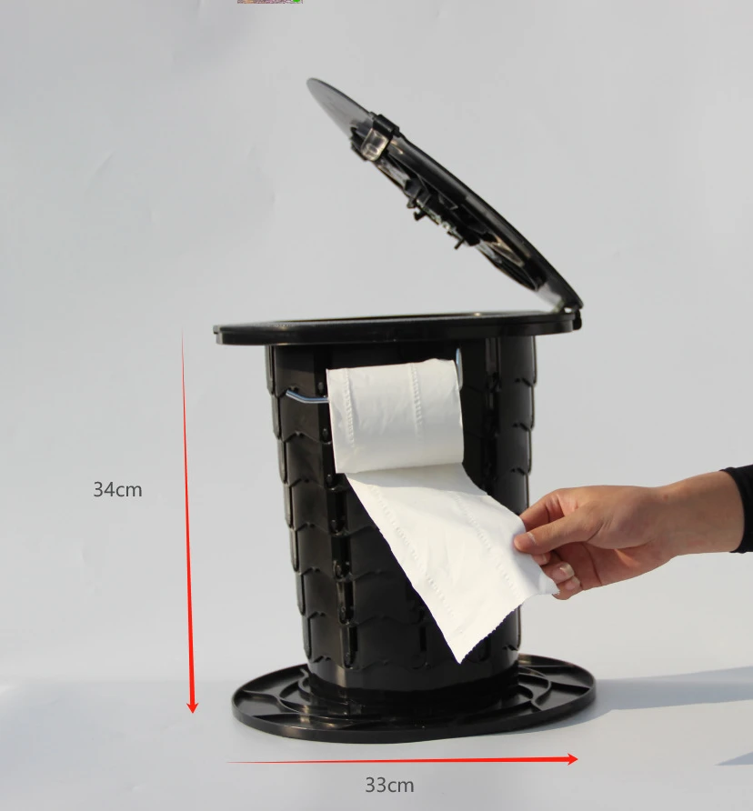 Telescopic Stool for Hiking, Camping Stools, Outdoor Emergency Mobile Toilet, Trash Can, Self Driving Travel, Fishing Chair