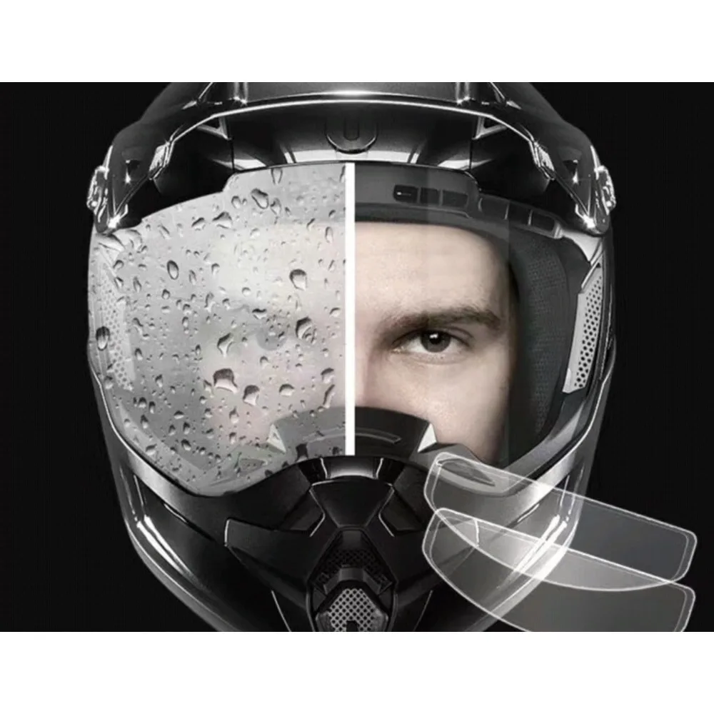 Capacete de segurança para motocicleta elétrica de alta definição com lente antiembaçante, película à prova de chuva, adesivo à prova d'água, universal_voghion.com