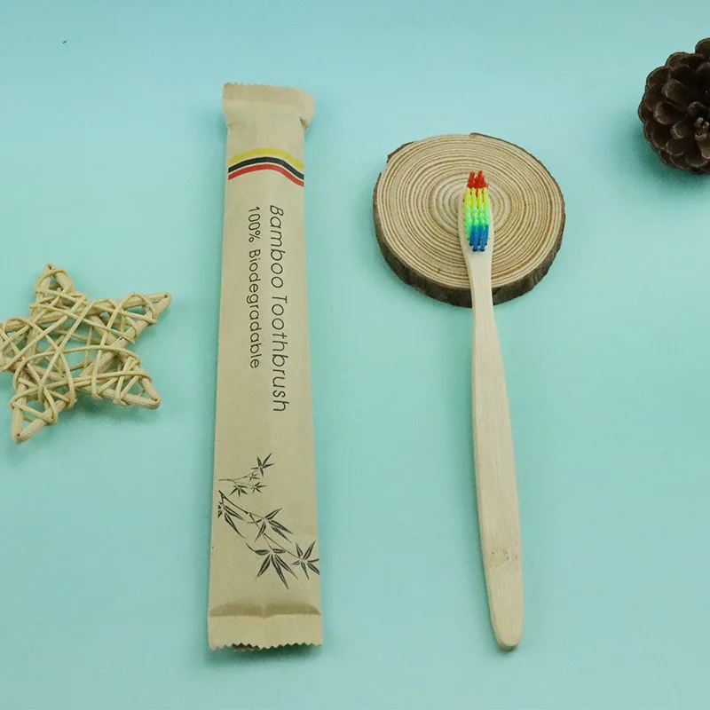 Eco-Friendly Bamboo Toothbrush Set with Custom Engraving - 100-Pack of Reusable Wooden Soft Brushes