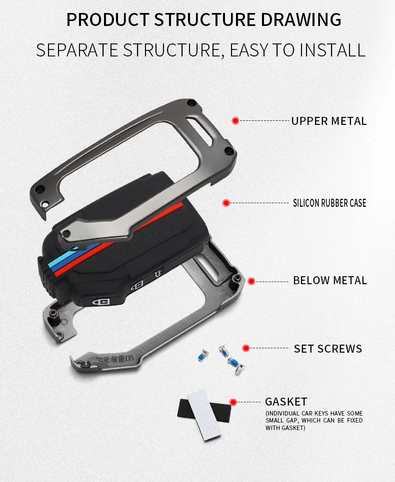 Custodia per chiave a distanza per auto in lega di zinco proteggi Shell Fob per KIA Sportage R GT Stinger GT Sorento Ceed CD Cerato Forte 2018 2019 - S13f17085865d4f63aa05ccb903257908J