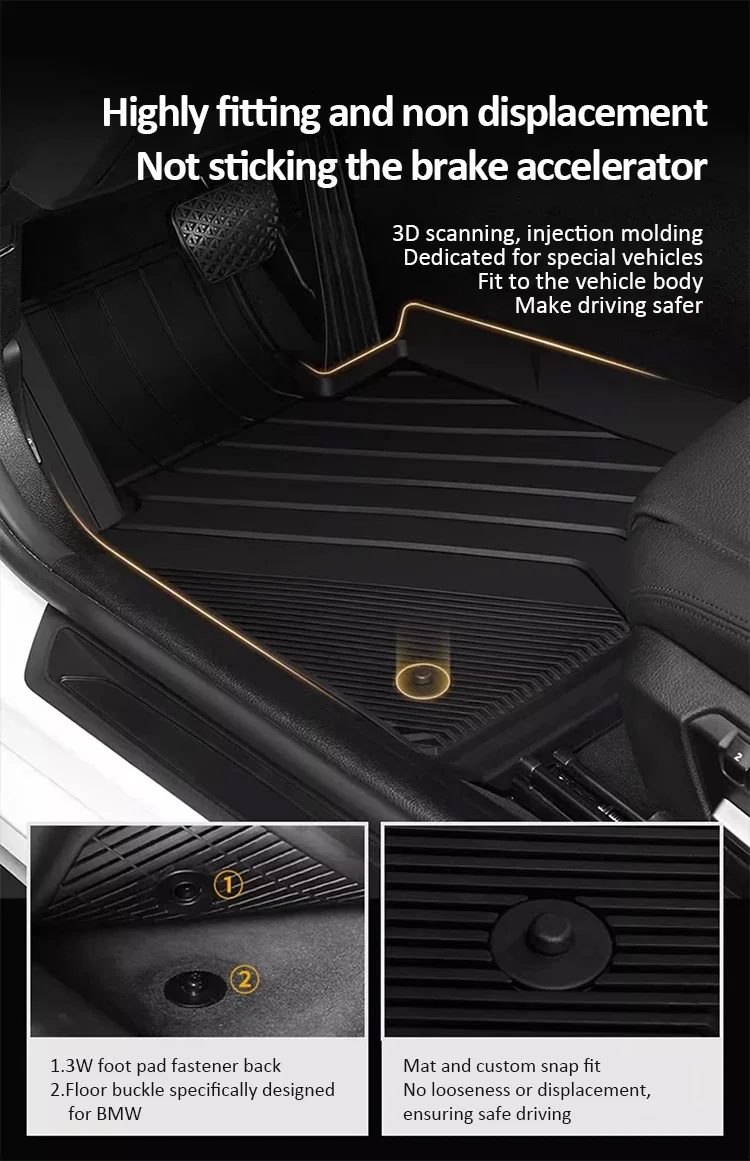 LHD Car Mat For Toyota Yaris Floor Mats Vitz XP90 2006-2011 2007 Rug Footpads Waterproof Protective TPE Rug Foot Pad Accessories