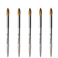 100% Kolinsky Acrylic Nail Brush Round Silver Handle Professional Manicuring Salon Quality for Polish Powder Size 14#-20# 1