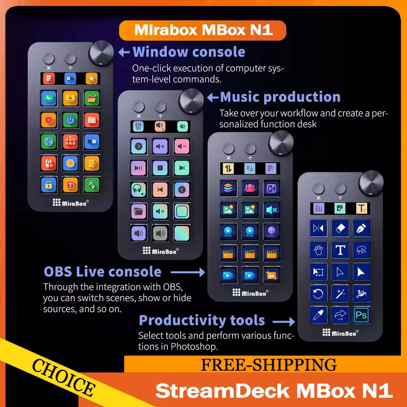 Mbox N1 Streamdeck Mini Visual Keyboard 15key Mirabox Stream