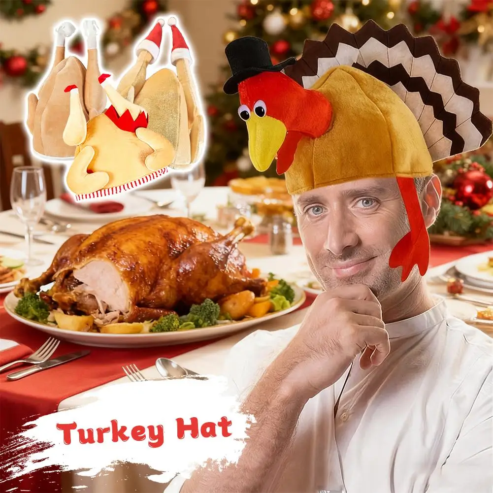 Lustige Karneval Huhn Bein Hut Weihnachten Thanksgiving Dekoration Türkei Hut Erwachsene Karneval Hut Party Festliche Kappe Lustige Hüte – Detail 10