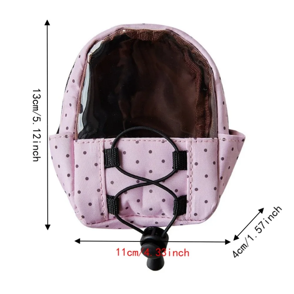 Nuova Borsa Portaoggetti a Pois, Trasparente, a Bocca Larga, Portatile, Facile Accesso, Portamonete in PVC, Accessorio per Zaino - immagine 6