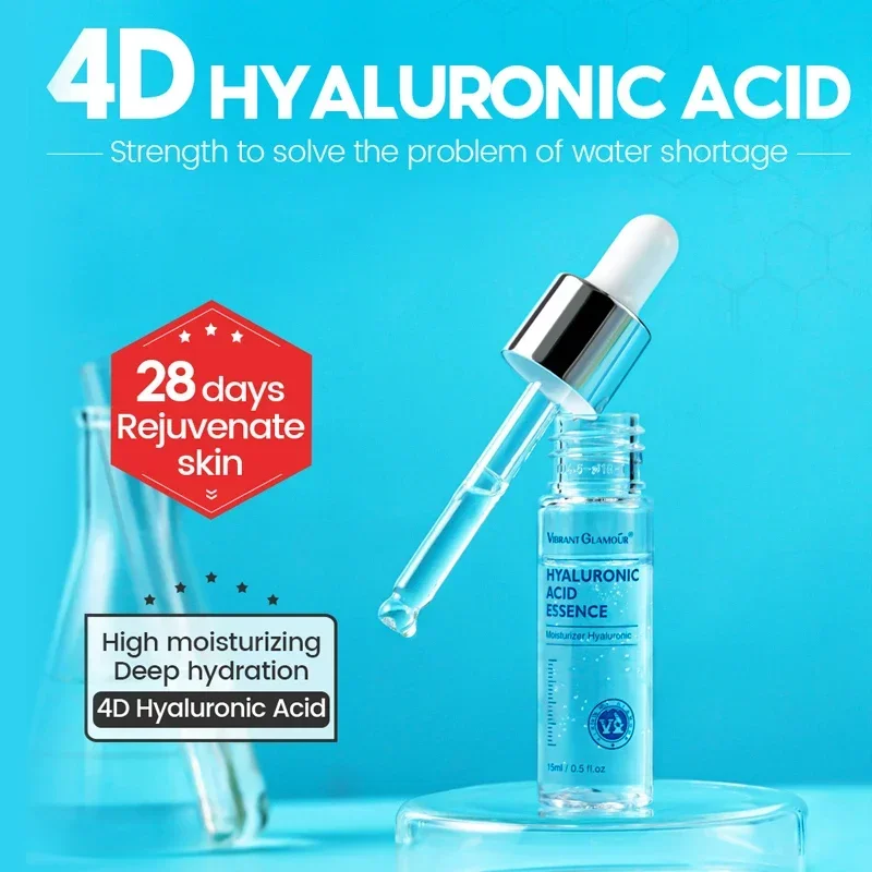 VIBRANT GLAMOUR Hyaluronic Acid Shrink Pore Face Serum Anti-Aging Whitening Moisturizing Essence Deep Hydration Skin Care buy 3 get 1 gift hyaluronic acid face serum moisturizing essence whitening facial serum skin care anti aging vibrant glamour