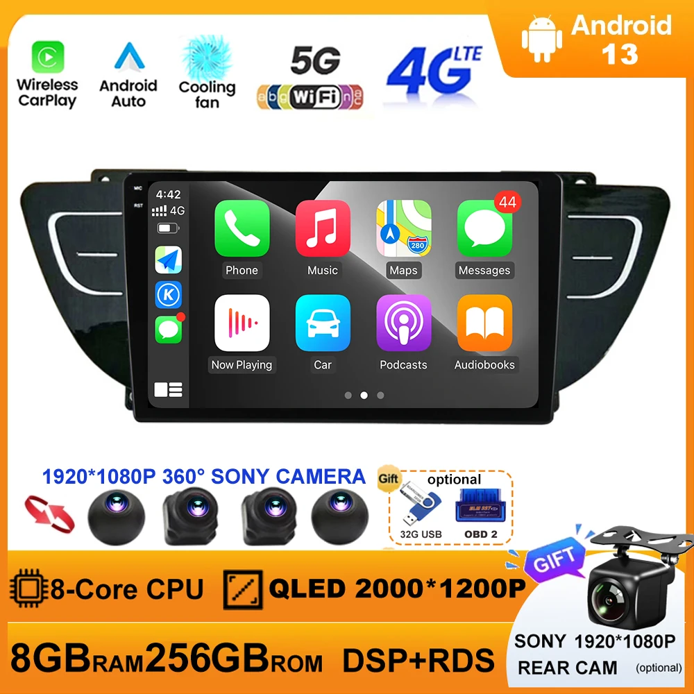 

For Geely Atlas NL-3 2016 - 2020Car Radio Video Multimedia Player Android Auto Navigation GPS Autoradio Carplay Head Unit Audio