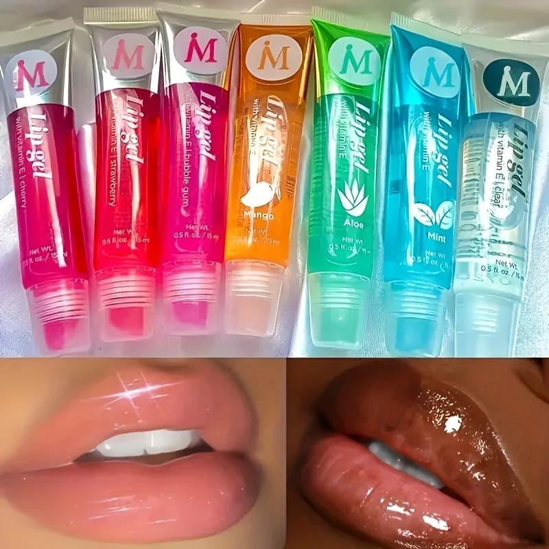 Wholesa 36pcs/set Moisturising Transparent Lip Gloss Rosehip Argan Mint Coconut FlavourSemi-transparent Plumping Lip OilGift Set 2