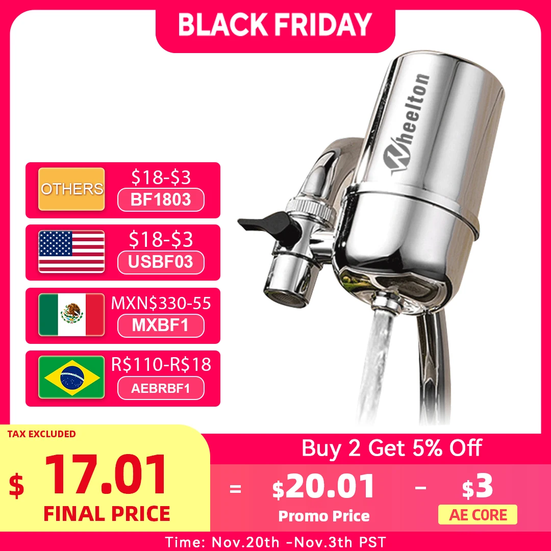 Splash Proof Faucet เครื่องกรองน้ํา Tap สําหรับห้องครัวในครัวเรือนกรองความหนาแน่นสูงลบคลอรีนโลหะหนัก ﻿ 1