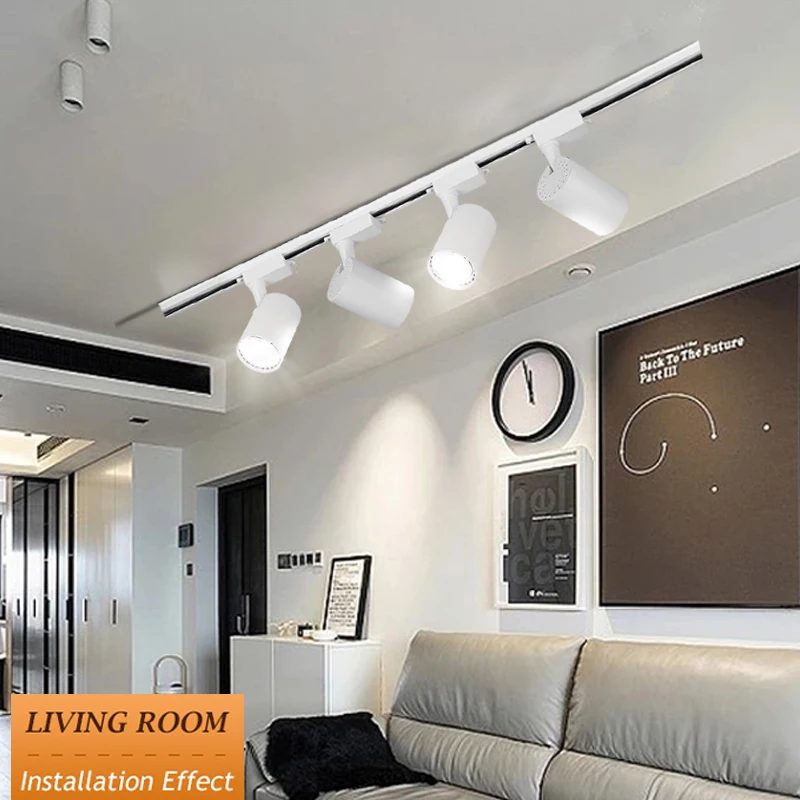 Set Spot Led Track Light Rail 220v Led Ceiling Adjustable Spotlights 30W Fixture Bedroom Kitchen Store Living Room Decor Light 2