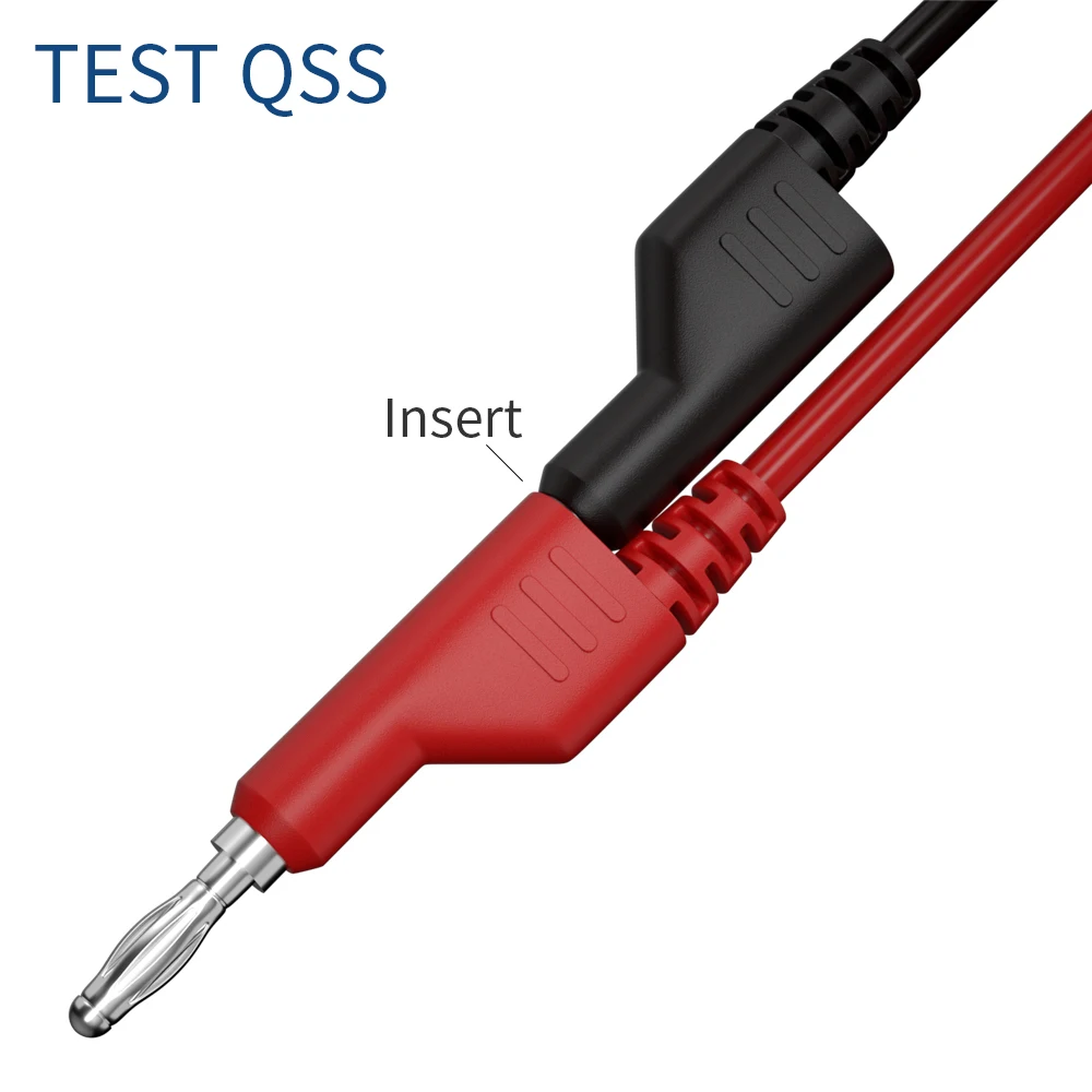 QSS 5Pcs 4MM 바나나 플러그 악어 클립 멀티 미터 테스트 리드 Stackable 케이블 와이어 1M 전기 도구 액세서리 Q.70054-1