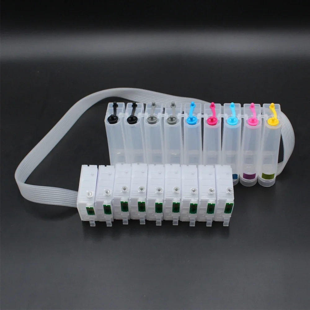 

9 Colors T1571-T1579 Empty Continuous Ink Supply System Compatible CISS With ARC chip For Epson Stylus Photo R3000 Printer