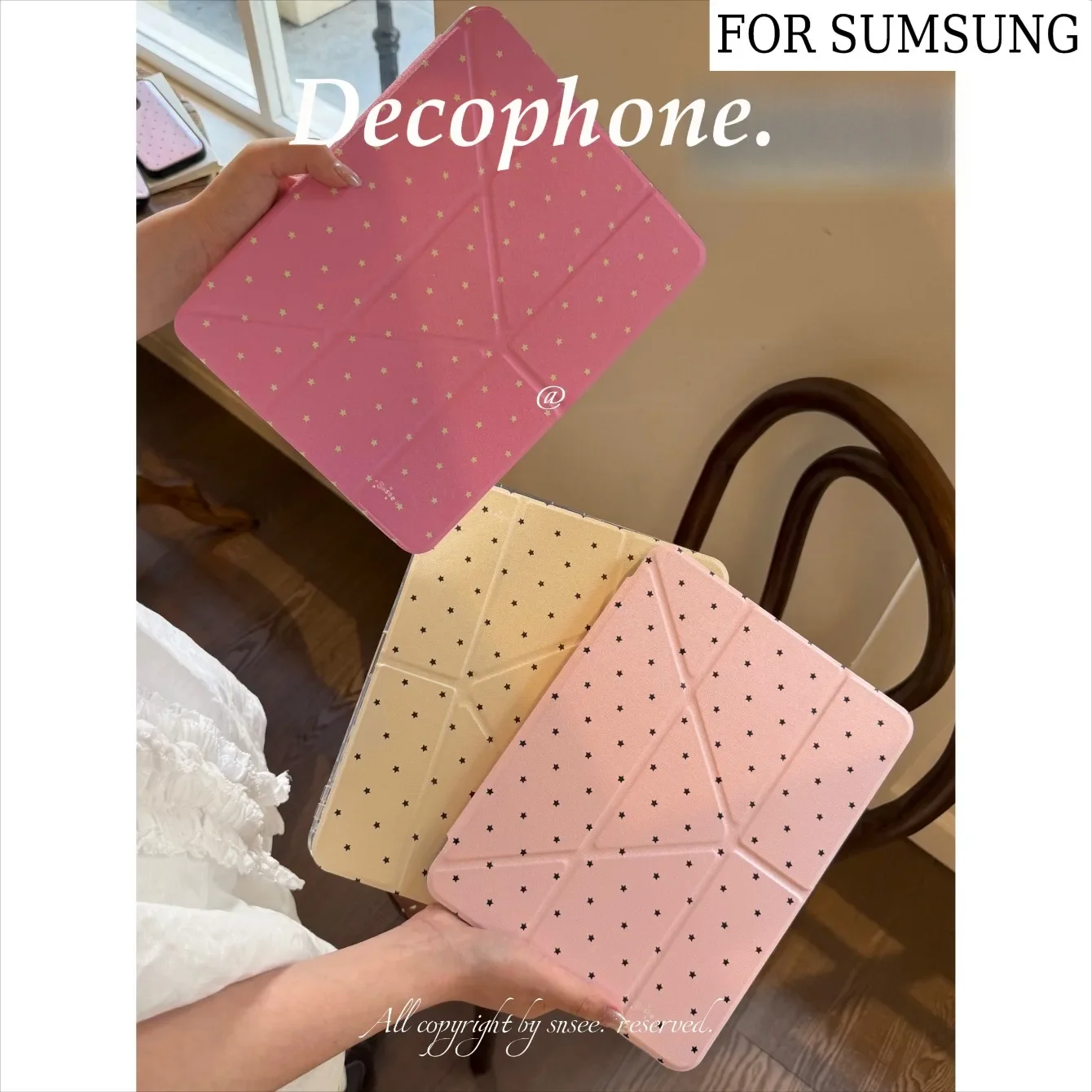 Solid Color Star 3+Y-fold Universal Tablet Case